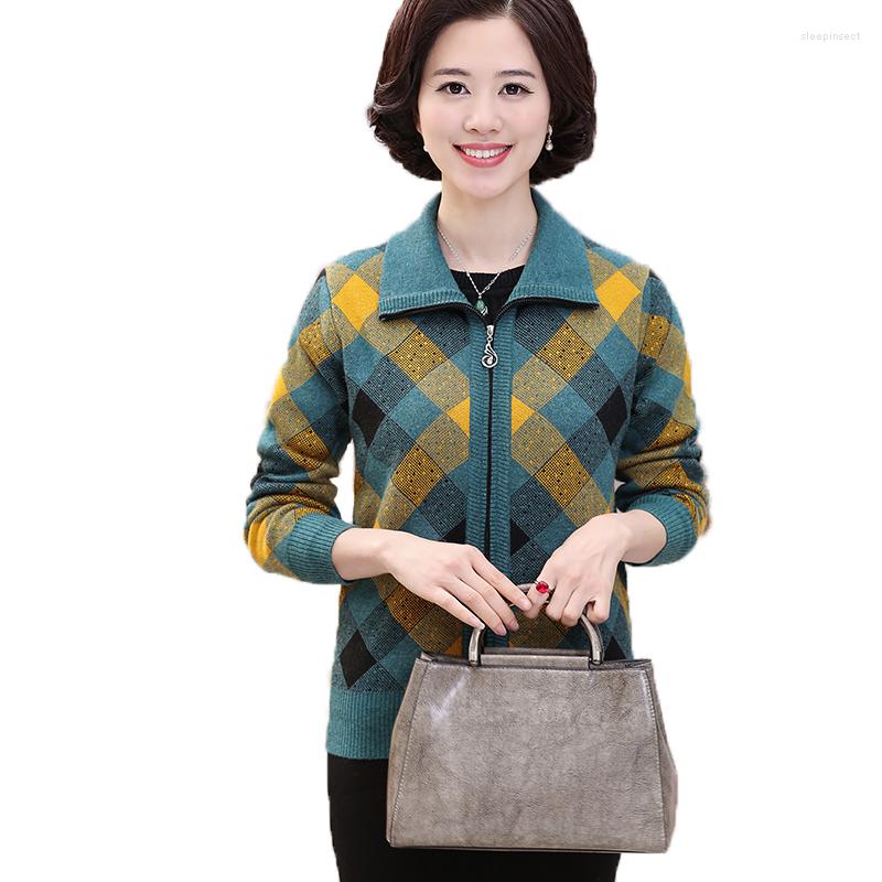Women's Knits Women Sweater Spring Autumn Knitted Coat Plaid Turn-down Collar Female Long Sleeve Zipper Cardigans Outerwear, Blue
Women's Knits Women Sweater Spring Autumn Knitted Coat Plaid Turn-down Collar Female Long Sleeve Zipper Cardigans Outerwear, Blue