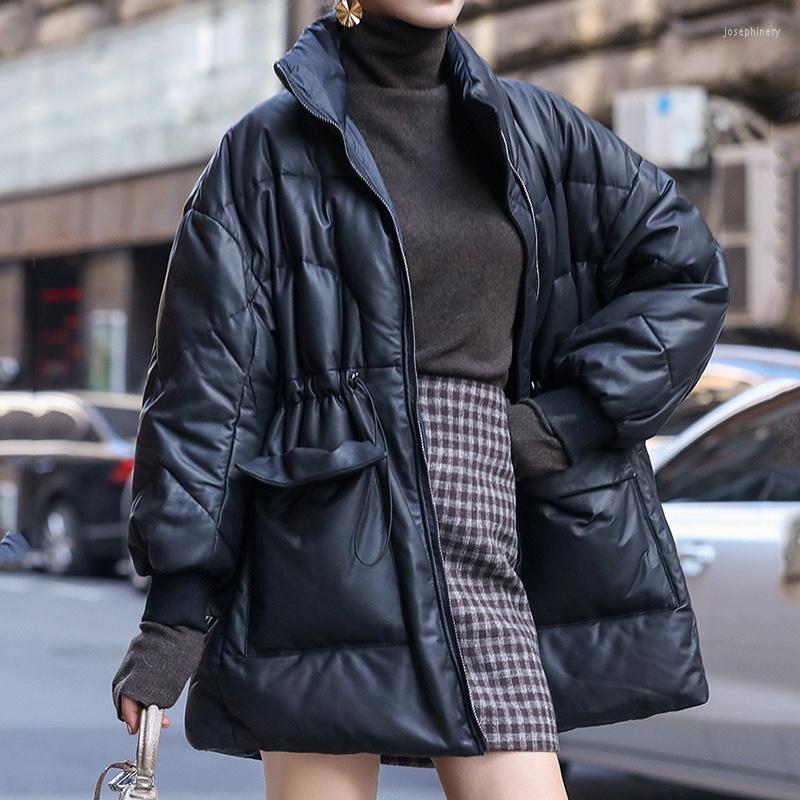 Women' Leather 2022 Women' Thick Jacket Korean Loose Medium Long Coat Waist Tie Large Pocket, Black
Women' Leather 2022 Women' Thick Jacket Korean Loose Medium Long Coat Waist Tie Large Pocket, Black