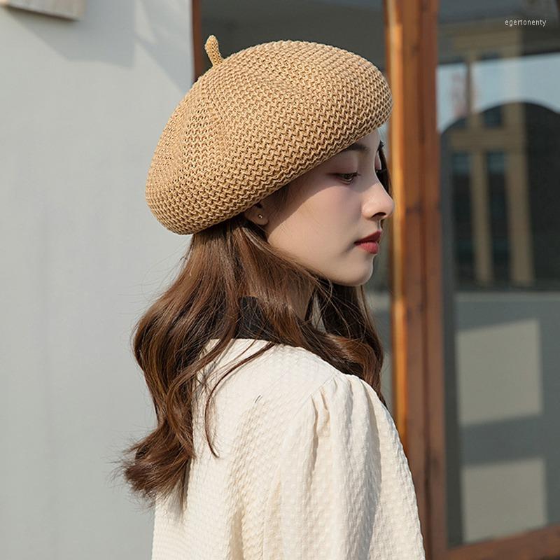 Berets Big Head Circumference Painter Hat All-match Beret Female Ins Knitted