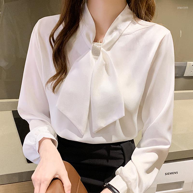 Women' Blouses Women' Design Diamond Bowknot Long Sleeve Casual Satin Shirts Lady OL Elegant White Silk Chiffon Top S9111, Beige
Women' Blouses Women' Design Diamond Bowknot Long Sleeve Casual Satin Shirts Lady OL Elegant White Silk Chiffon Top S9111, Beige
