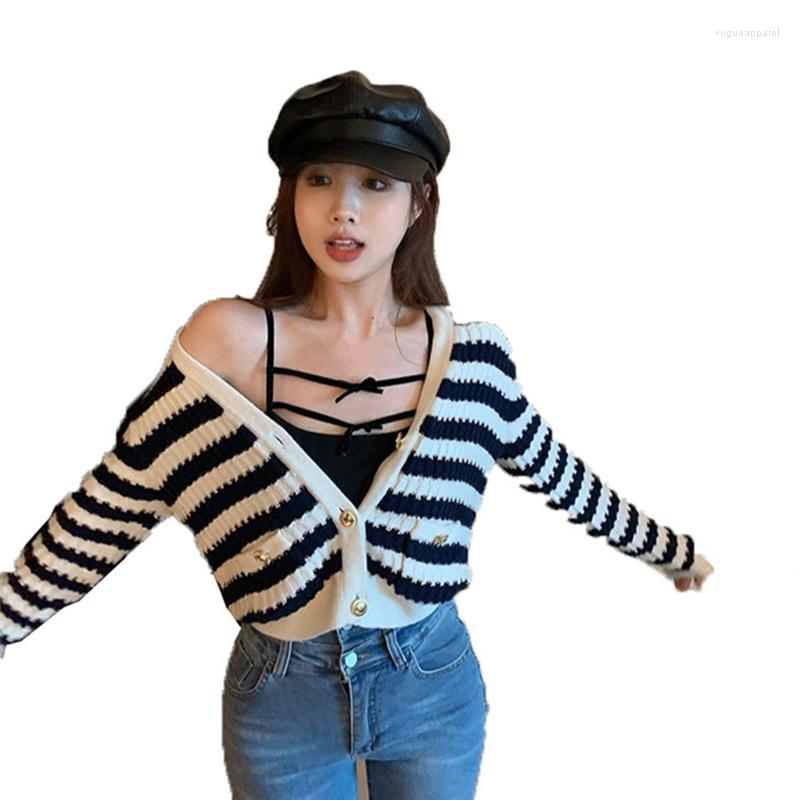 Women's Knits 2022 Spring Cardigan Jacket Women's Coat Knitwear Short Casaco Feminino Striped Sweater Crop Top Female Black White, Sling
Women's Knits 2022 Spring Cardigan Jacket Women's Coat Knitwear Short Casaco Feminino Striped Sweater Crop Top Female Black White, Sling
