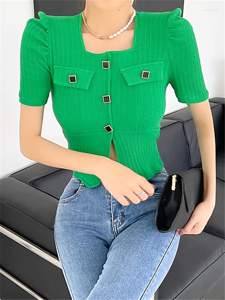Women' T Shirts Summer Puff Sleeve Women' T-Shirts 2022 Short Sqaure Collar Single Breasted Bottoming Elegant Tops Female, Black
Women' T Shirts Summer Puff Sleeve Women' T-Shirts 2022 Short Sqaure Collar Single Breasted Bottoming Elegant Tops Female, Black