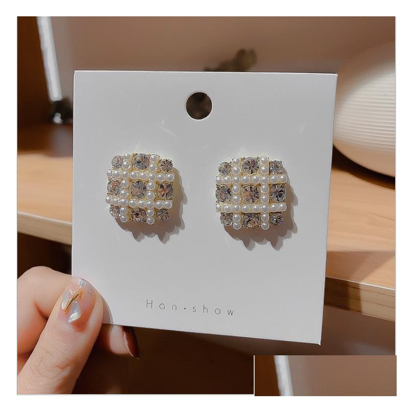 Stud Fashion Jewelry S925 Sier Post Earrings Faux Pearl Beads Rhinstone Geometric Square Stud Earring Drop Delivery Dhupn
Stud Fashion Jewelry S925 Sier Post Earrings Faux Pearl Beads Rhinstone Geometric Square Stud Earring Drop Delivery Dhupn