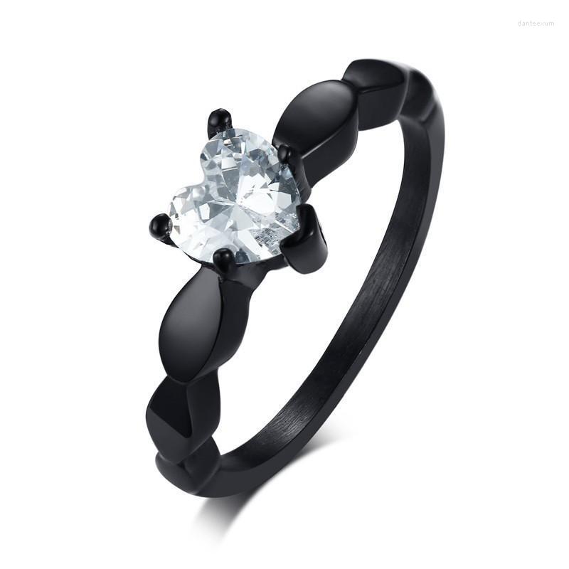 Wedding Rings Heart Love Engagement For Women Bling CZ Black Stainless Steel Female Alliance Jewelry
Wedding Rings Heart Love Engagement For Women Bling CZ Black Stainless Steel Female Alliance Jewelry