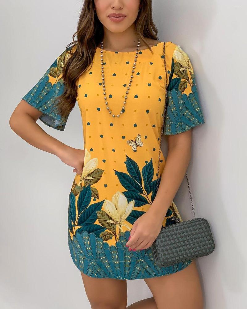 Party Dresses Natural Wind Big Leaf Printing Fashion Casual Summer 2022 Style Ladies Woven O-Neck Short Sleeve Splice Mini Dress, Blue
Party Dresses Natural Wind Big Leaf Printing Fashion Casual Summer 2022 Style Ladies Woven O-Neck Short Sleeve Splice Mini Dress, Blue