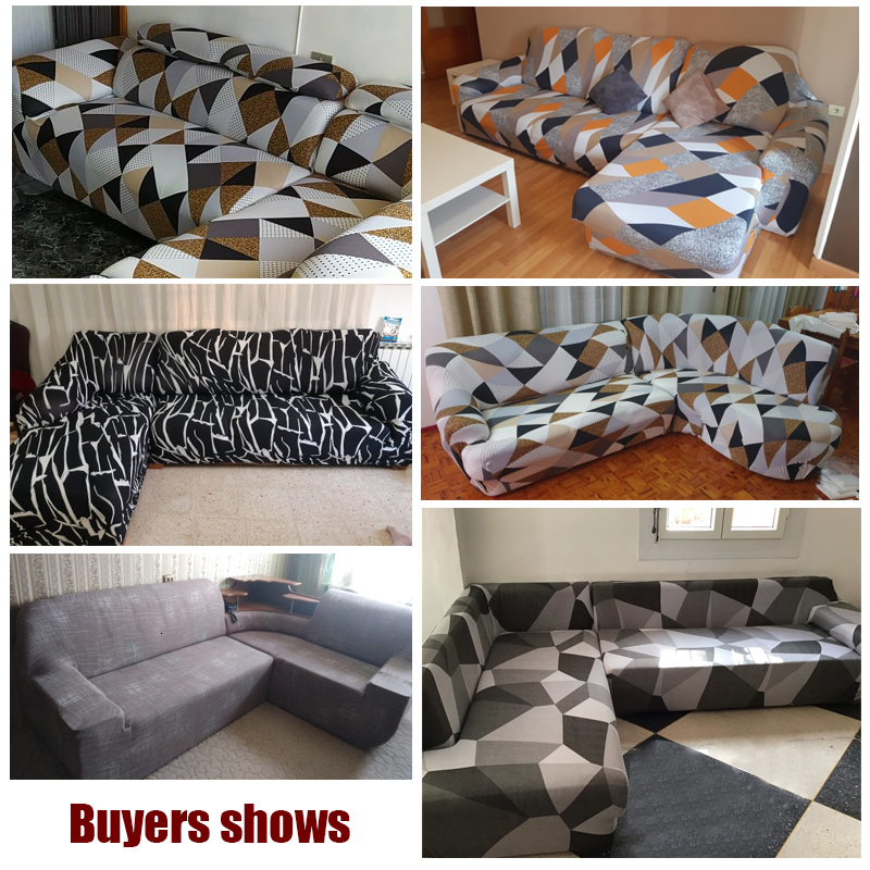 Chair Covers Elastic Sofa for Living Room Geometric Couch Pets Corner L Shaped Chaise Longue Slipcover 1PC 221202