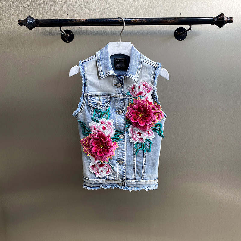 Women's Vests Girl's Denim Vest Threedimensional Embroidery Flower Waistcoat Korean Slim Student Vest Top Jeans Jackets Short Lady Coat 221202, Shorts
Women's Vests Girl's Denim Vest Threedimensional Embroidery Flower Waistcoat Korean Slim Student Vest Top Jeans Jackets Short Lady Coat 221202, Shorts