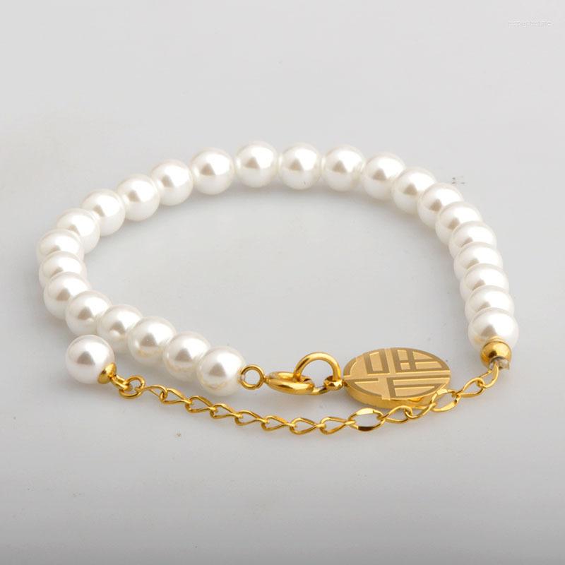 Strand Blessing Round Brand Pearl Bracelet Women 316L Stainless Steel String Color Waterproof
Strand Blessing Round Brand Pearl Bracelet Women 316L Stainless Steel String Color Waterproof