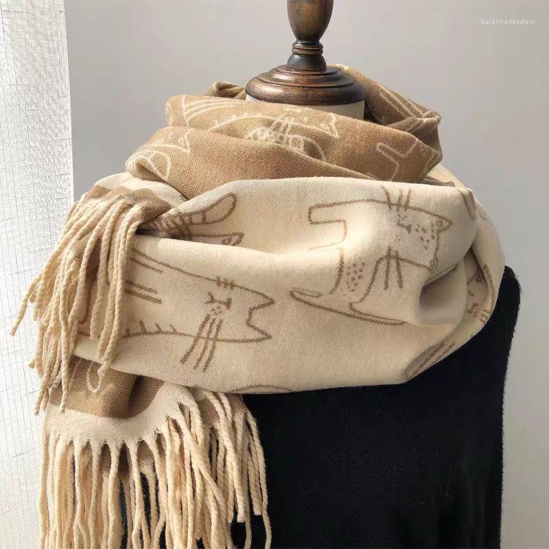 Scarves Warm Winter Scarf Cashmere Women Pashmina Design Cartoon Animal Print Shawls Wraps Female Thick Blanket Soft Bufanda Stoles
Scarves Warm Winter Scarf Cashmere Women Pashmina Design Cartoon Animal Print Shawls Wraps Female Thick Blanket Soft Bufanda Stoles