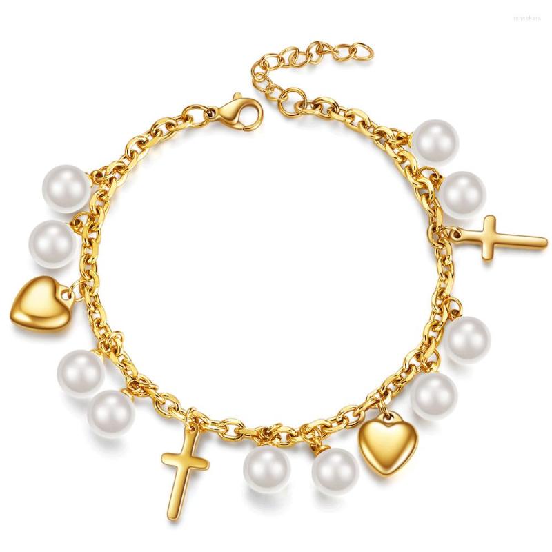 Link Bracelets 316L Stainless Steel Double Layer Pearl Bracelet Love Cute Personality Titanium Cross Fashion JewelryNo Fading
Link Bracelets 316L Stainless Steel Double Layer Pearl Bracelet Love Cute Personality Titanium Cross Fashion JewelryNo Fading