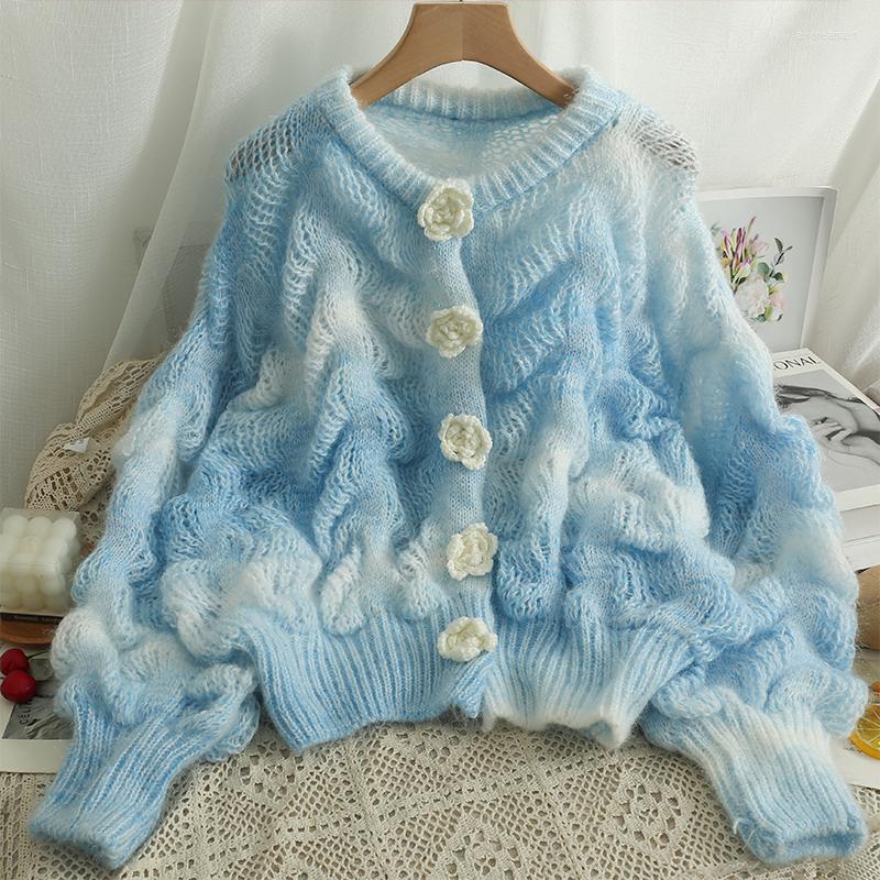Women's Knits Sweet Style Gradient Loose Knitted Woman Cardigan Floral Button Cardigans Female Winter Long Sleeve Sweaters Women Drop, Pink
Women's Knits Sweet Style Gradient Loose Knitted Woman Cardigan Floral Button Cardigans Female Winter Long Sleeve Sweaters Women Drop, Pink