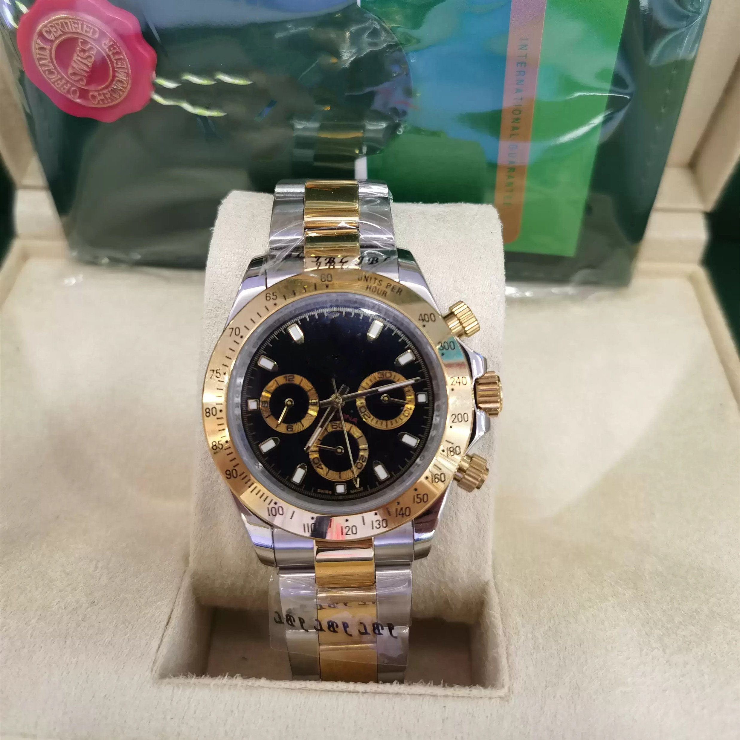 High Quality AAA man Watch 40mm Sapphire Yellow Gold black dial No Chronograph Mechanical Automatic Mens Watches waterproof 2813 movement 2023
High Quality AAA man Watch 40mm Sapphire Yellow Gold black dial No Chronograph Mechanical Automatic Mens Watches waterproof 2813 movement 2023