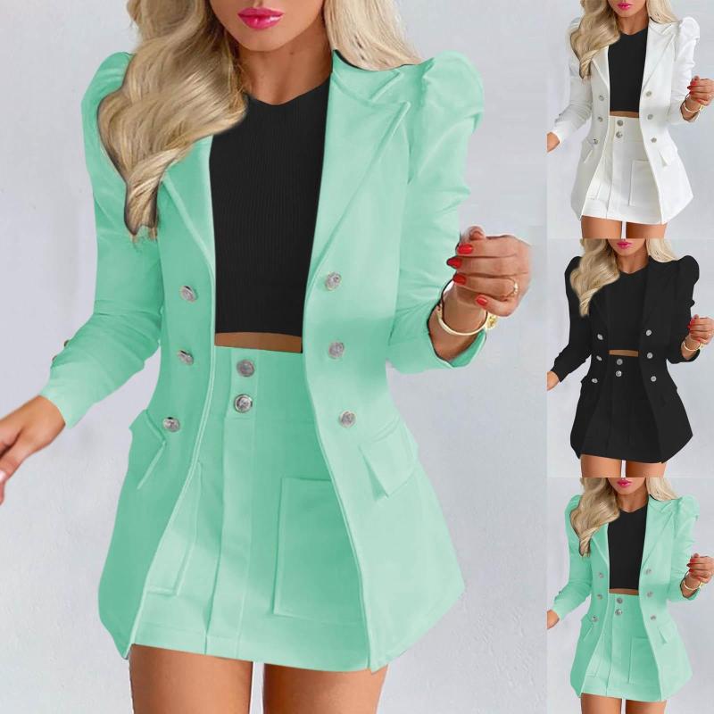 Two Piece Dress Womens Long Sleeve Breasted Blazer Skirt Suit Solid Color Swimsuit With Women Ladies Formal Jackets Short, 2-yellow
Two Piece Dress Womens Long Sleeve Breasted Blazer Skirt Suit Solid Color Swimsuit With Women Ladies Formal Jackets Short, 2-yellow