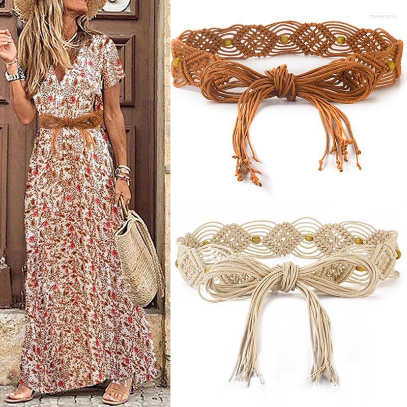 Belts Woven Lasheng Vintage Wide Waist Band Bohemian Style Decorative Ladies Knotted Belt, White
Belts Woven Lasheng Vintage Wide Waist Band Bohemian Style Decorative Ladies Knotted Belt, White