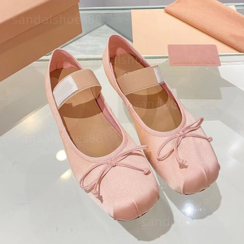 Designer Ballet Flats Mary Janes Womens Dress Shoes Satin Ballerinas Flat Pumps Black White Red Pink Brown mary jane with Bow Slip on Shoe