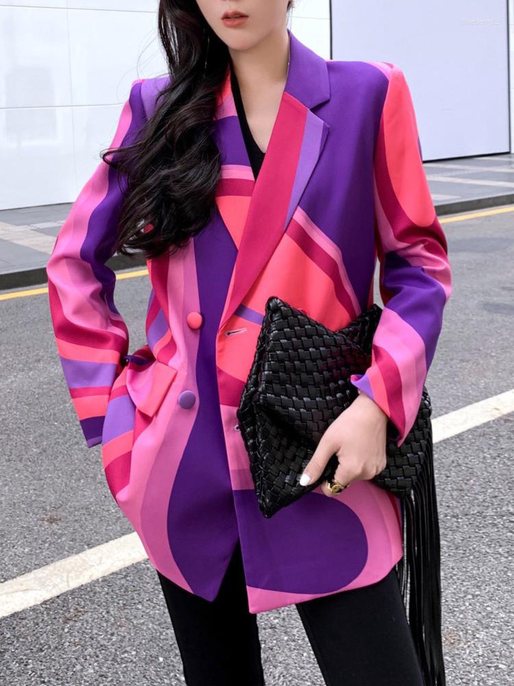 Women's Suits 2022 Spring Autumn Blazer Women Lapel Long Sleeve Single-breasted Patchwork Contrasting Colors Loose Casual Coat Female, Purple
Women's Suits 2022 Spring Autumn Blazer Women Lapel Long Sleeve Single-breasted Patchwork Contrasting Colors Loose Casual Coat Female, Purple