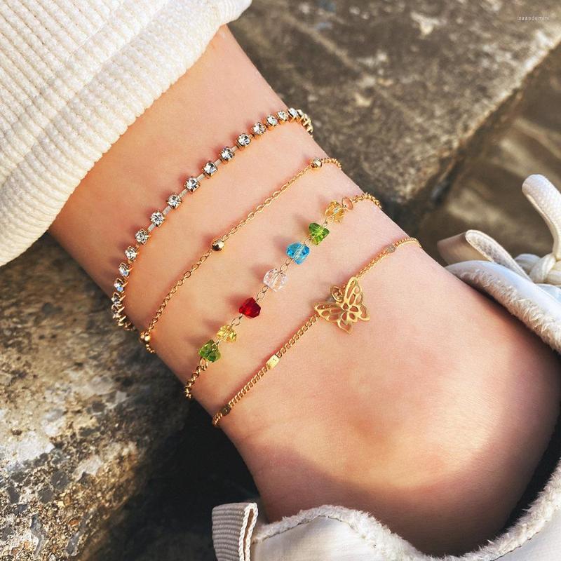 Anklets Multi Layers Rainbow Stones Crystal Bracelet For Women Ethnic Style Chain Anklet Butterfly Fashion Foot Jewelry Gift
Anklets Multi Layers Rainbow Stones Crystal Bracelet For Women Ethnic Style Chain Anklet Butterfly Fashion Foot Jewelry Gift