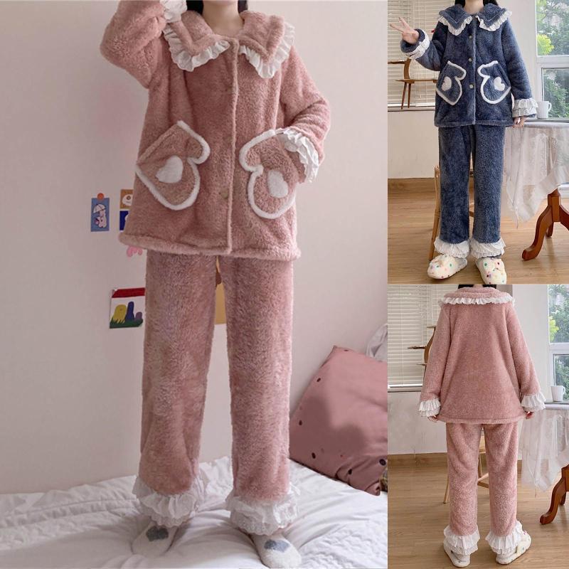 Women's Sleepwear Women's Two-piece Pajamas Suit Loose Pocket Hairy Wearing Home Clothes And Pajama Warm Cute Sweater Pant Set, Blue
Women's Sleepwear Women's Two-piece Pajamas Suit Loose Pocket Hairy Wearing Home Clothes And Pajama Warm Cute Sweater Pant Set, Blue
