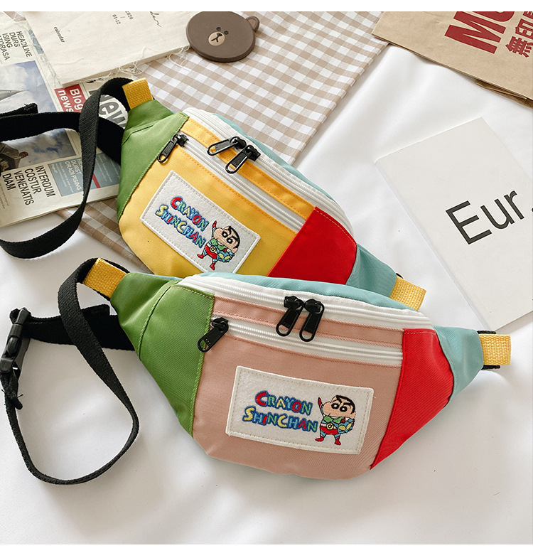 Backpacks Japanese Canvas Cartoon Crayon Shinchan Shoulder Bag Cute Boys Girls Belt Bags Children s Anime Backpack 8 11 Years 221203
