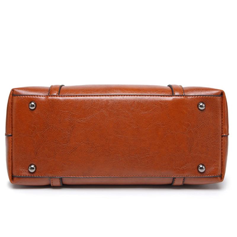 handbags womens purses Oil Wax Leather Large Capacity Tote Bag Casual Women ShoulderBag coffee color Shoulder
