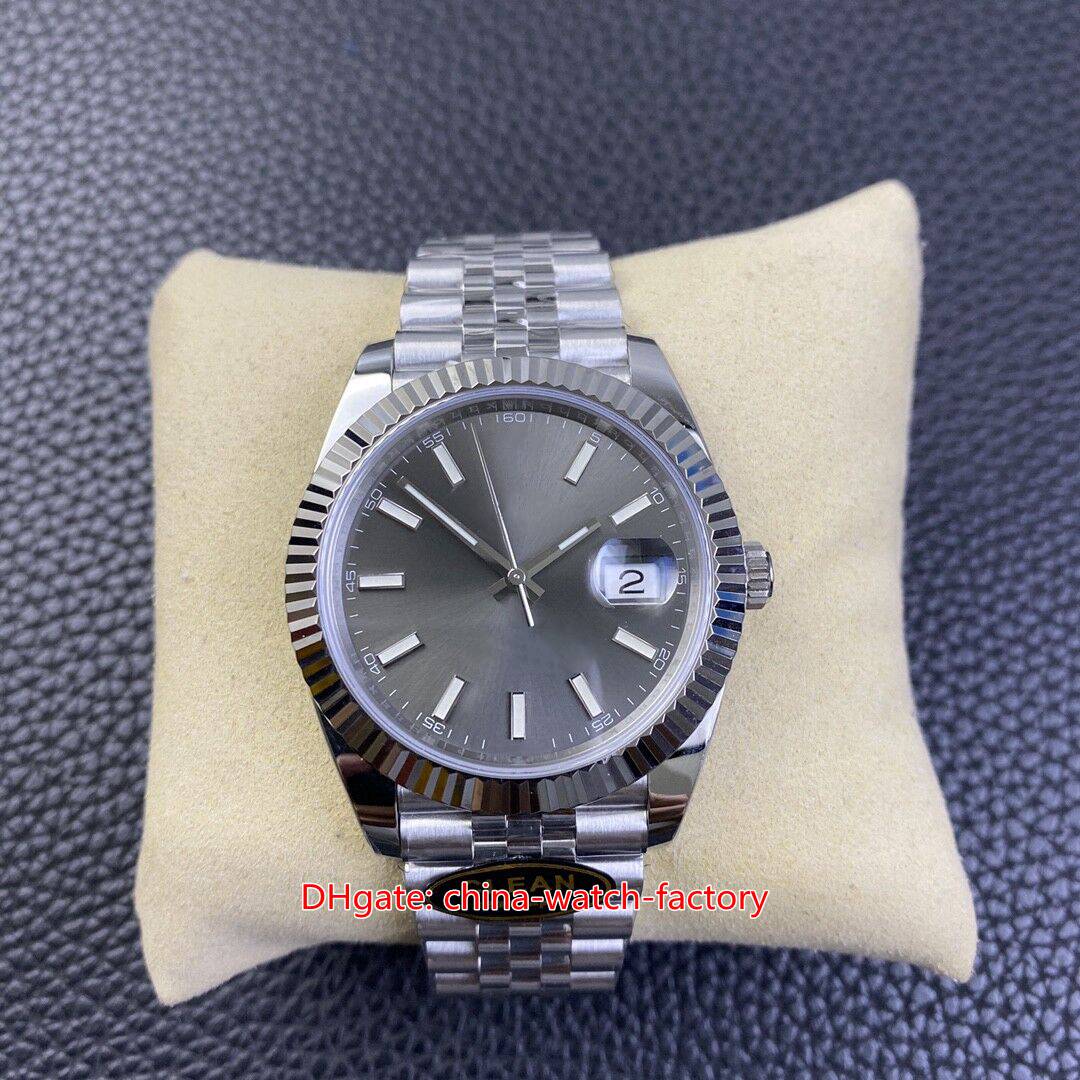 CLEAN Factory Mens Watch 41mm 126334-0014 Grey Dial LumiNova Watches 904L Steel Jubilee Bracelet Sapphire CAL.3235 Movement Mechanical Automatic Men's Wristwatches