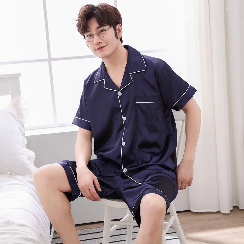 Men's Sleepwear 2022 Summer Short Sleeve Silk Satin Pajama Sets For Men Korean Loose Suit Pyjama Male Loungewear Homewear Home Clothes, 426b
Men's Sleepwear 2022 Summer Short Sleeve Silk Satin Pajama Sets For Men Korean Loose Suit Pyjama Male Loungewear Homewear Home Clothes, 426b