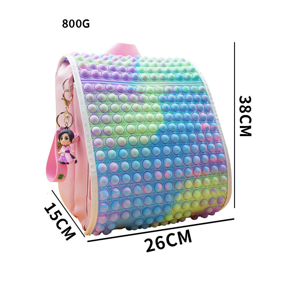 Backpacks Big Capacity Popper School Backpack Fidget Toys Shoulder Preschool Purse Bag Push Pop Bubble Canvas BookBag Stress Relief Gift 221203