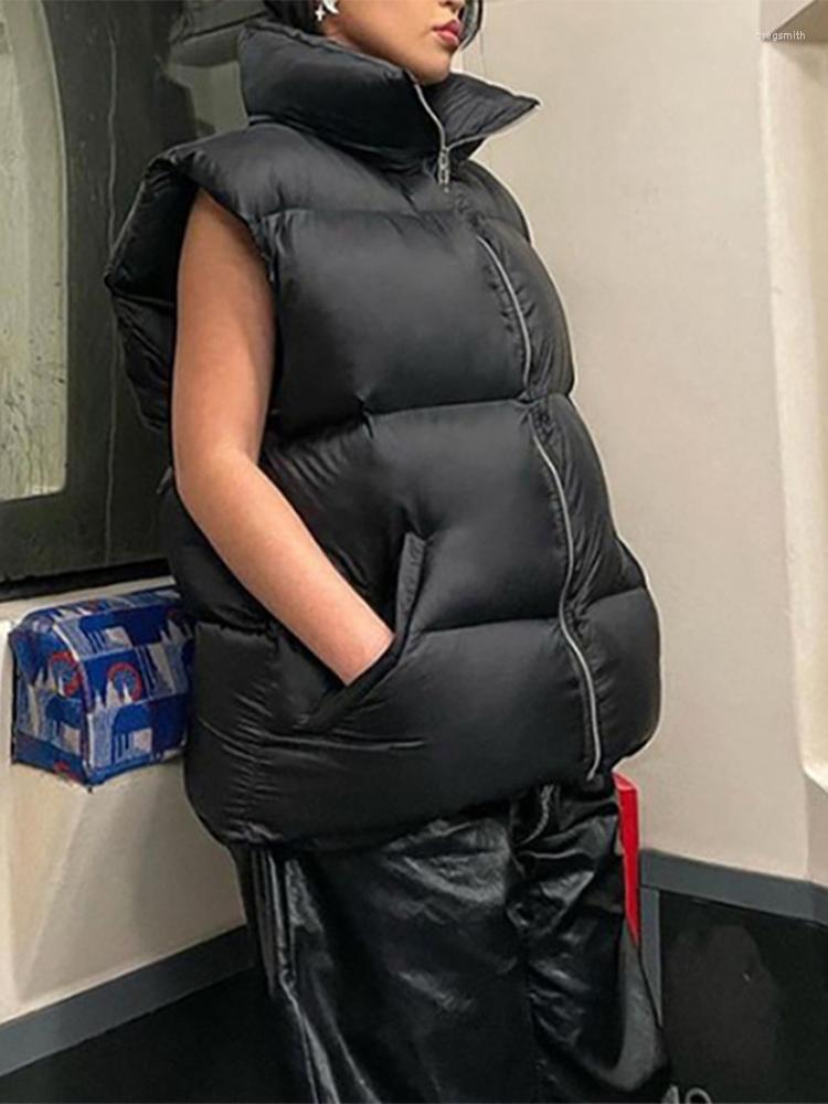 Women' Vests Fashion Women Jacket Vest Sleeveless Stand Collar Zip Loose Solid Black Cool Girl Casual Pockets Waistcoat Autumn Winter
Women' Vests Fashion Women Jacket Vest Sleeveless Stand Collar Zip Loose Solid Black Cool Girl Casual Pockets Waistcoat Autumn Winter