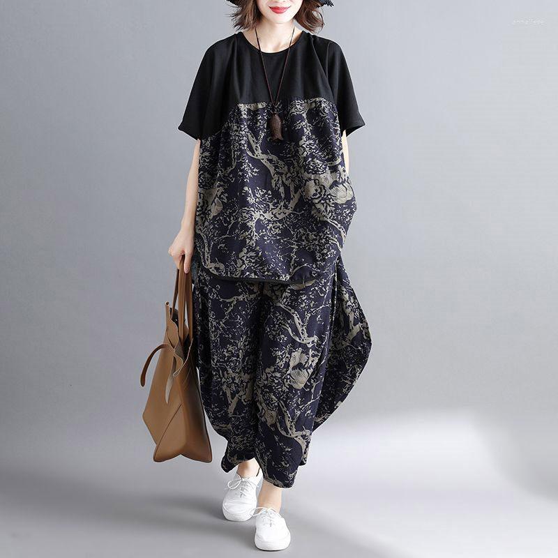 Women's Tracksuits Retro Casual Fashion Two Piece Set Cotton Linen Summer Woman Abstract Printing T Shirt Wide Leg Pants F1174, 2 dragonfly
Women's Tracksuits Retro Casual Fashion Two Piece Set Cotton Linen Summer Woman Abstract Printing T Shirt Wide Leg Pants F1174, 2 dragonfly