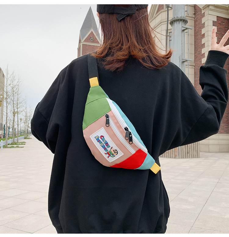 Backpacks Japanese Canvas Cartoon Crayon Shinchan Shoulder Bag Cute Boys Girls Belt Bags Children s Anime Backpack 8 11 Years 221203