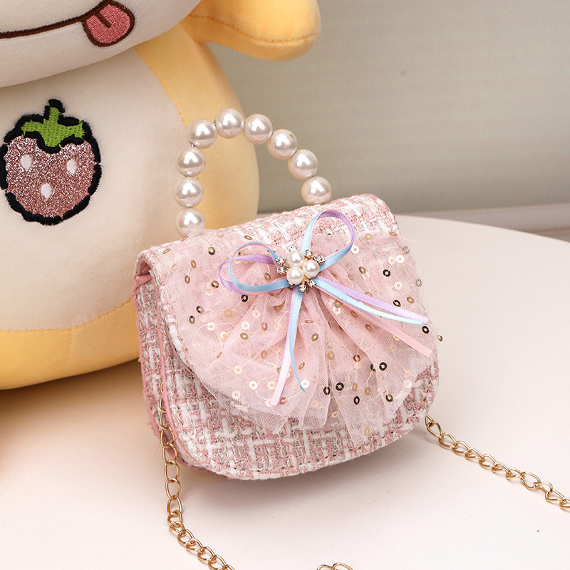 Backpacks Fashion Girl Classic Coin Purse Tweed Handbag Children Wallet Small Bag Cute Mouse Bow Kid Money Baby Shoulder 221203