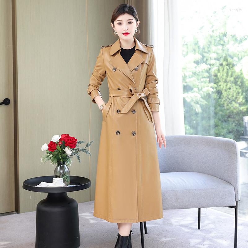 Women's Leather -7XL Lengthened Women Coat Spring Autumn Fashion Lacing Slim Jacket Sheepskin Overcoat Long Trench Outerwear Female, Black
Women's Leather -7XL Lengthened Women Coat Spring Autumn Fashion Lacing Slim Jacket Sheepskin Overcoat Long Trench Outerwear Female, Black