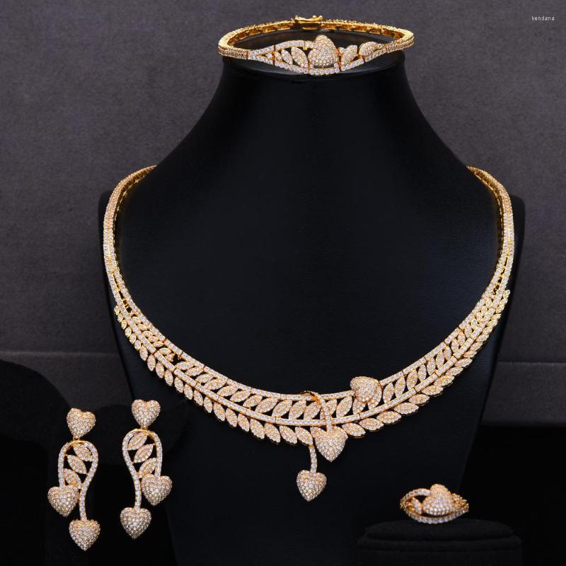 Necklace Earrings Set GODKI Luxury Heart African Jewelry For Women Wedding Bridesmaid 2022 Earring Bracelet Ring Party Sets, Picture shown
Necklace Earrings Set GODKI Luxury Heart African Jewelry For Women Wedding Bridesmaid 2022 Earring Bracelet Ring Party Sets, Picture shown