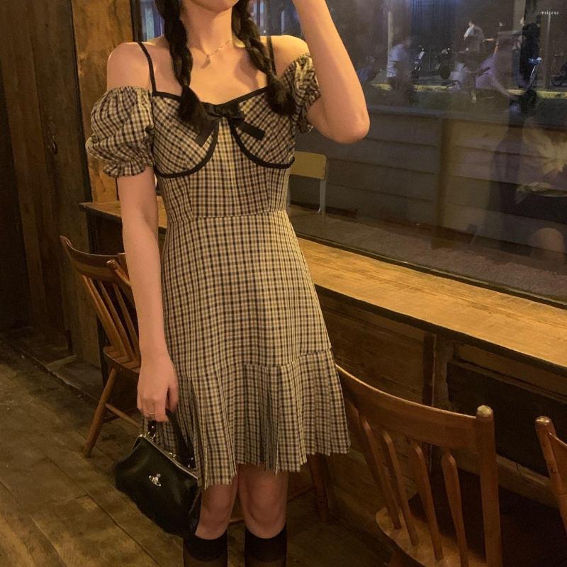 Casual Dresses Elegant Vintage Plaid Dress Women Patchwork Korean Slim Party Female Summer Puff Sleeve Sweet Y2k Ladies 2022
Casual Dresses Elegant Vintage Plaid Dress Women Patchwork Korean Slim Party Female Summer Puff Sleeve Sweet Y2k Ladies 2022