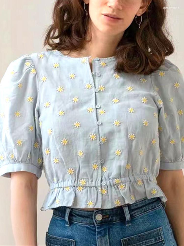Women' Blouses French 2022 Women Embroidered Elegant Blouse Fresh Ladies O-Neck Single-Breasted Shirt And Tops Slim Waist Chemise, White
Women' Blouses French 2022 Women Embroidered Elegant Blouse Fresh Ladies O-Neck Single-Breasted Shirt And Tops Slim Waist Chemise, White
