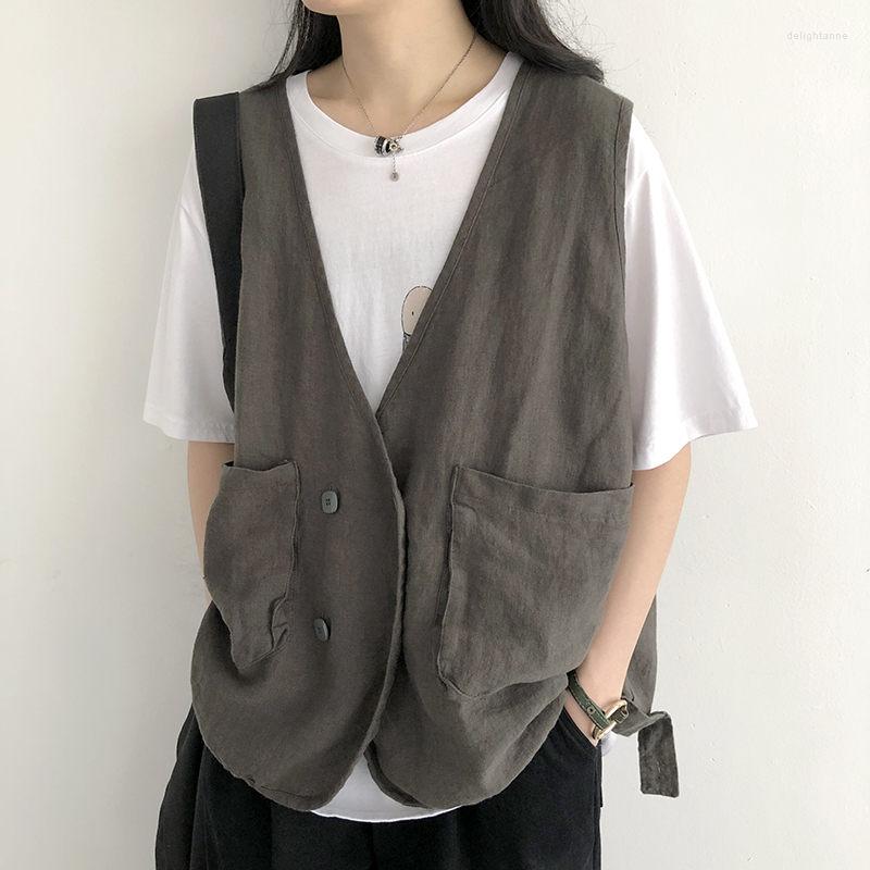 Women's Vests Cotton And Linen Vest Women's Thin Summer 2022 Loose Large Size V-Neck Casual Cardigan Sleeveless Jacket Waistcoat 652, Black
Women's Vests Cotton And Linen Vest Women's Thin Summer 2022 Loose Large Size V-Neck Casual Cardigan Sleeveless Jacket Waistcoat 652, Black