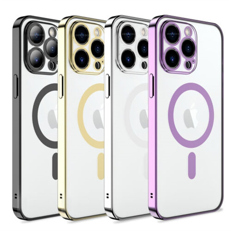 Luxury Plating Phone Case Magsafe For iPhone 14 13 12 11 Pro Max 12 13 Mini Magnetic Wireless Charging Transparent Case Cover, Gold
Luxury Plating Phone Case Magsafe For iPhone 14 13 12 11 Pro Max 12 13 Mini Magnetic Wireless Charging Transparent Case Cover, Gold