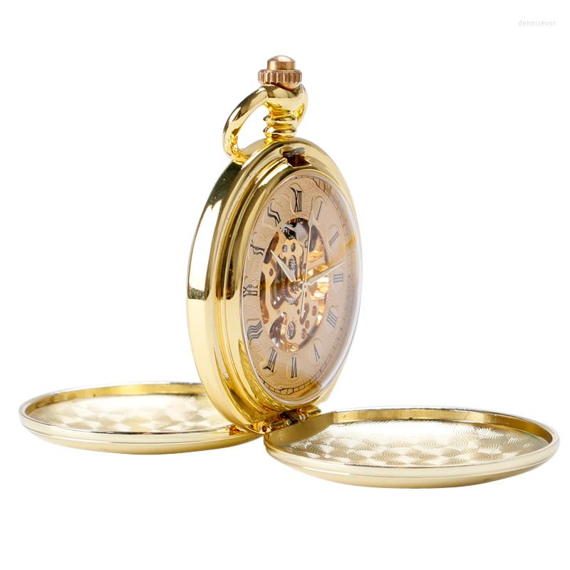 Pocket Watches Retro Double Open Cover Manual Mechanical Big Watch For Men And Women