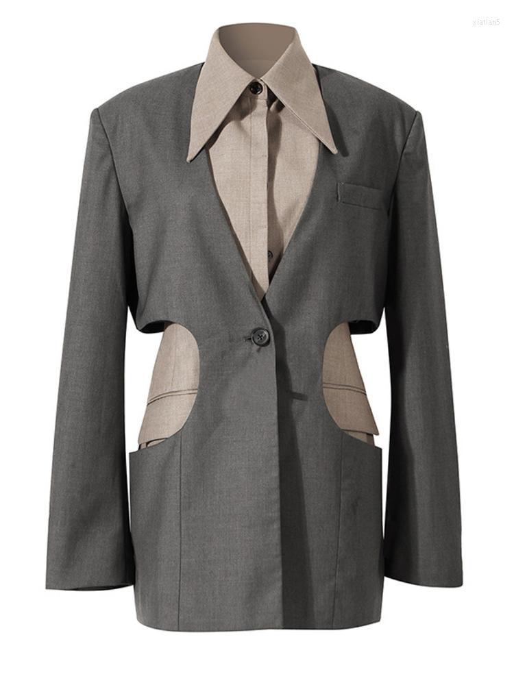 Women' Suits Patchwork Hollow Out Blazer Women Autumn 2022 Lapel Long Sleeve Single Button Loose Fashion Trend Coat Female, Black
Women' Suits Patchwork Hollow Out Blazer Women Autumn 2022 Lapel Long Sleeve Single Button Loose Fashion Trend Coat Female, Black