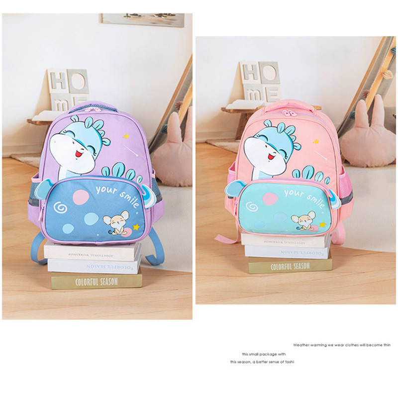 Backpacks The Cartoon Dinosaur Kindergarten School Bag Boy 3 6 Years Old Girl Big Class Primary Student Backpack 221203