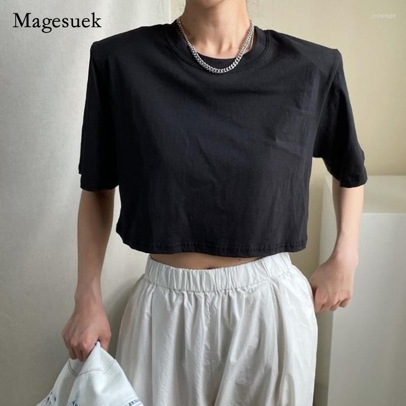 Women's T Shirts Summer 2022 Simple Women Short T-shirt Solid Cotton With Shoulder Pad O-neck T-shirts For Casual Loose Blusa 14841, Black
Women's T Shirts Summer 2022 Simple Women Short T-shirt Solid Cotton With Shoulder Pad O-neck T-shirts For Casual Loose Blusa 14841, Black
