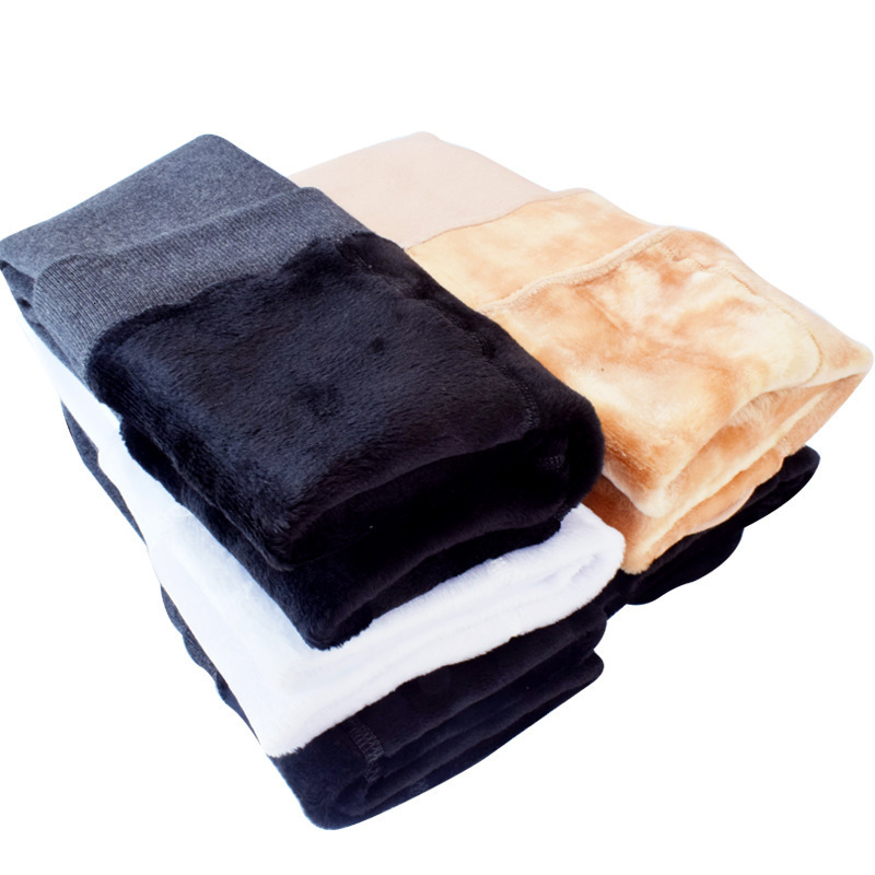 Leggings Tights High Quality Winter Fur Girls Thick Velvet Children Pants Warm Elastic Waist Cotton Kids Trousers 221203