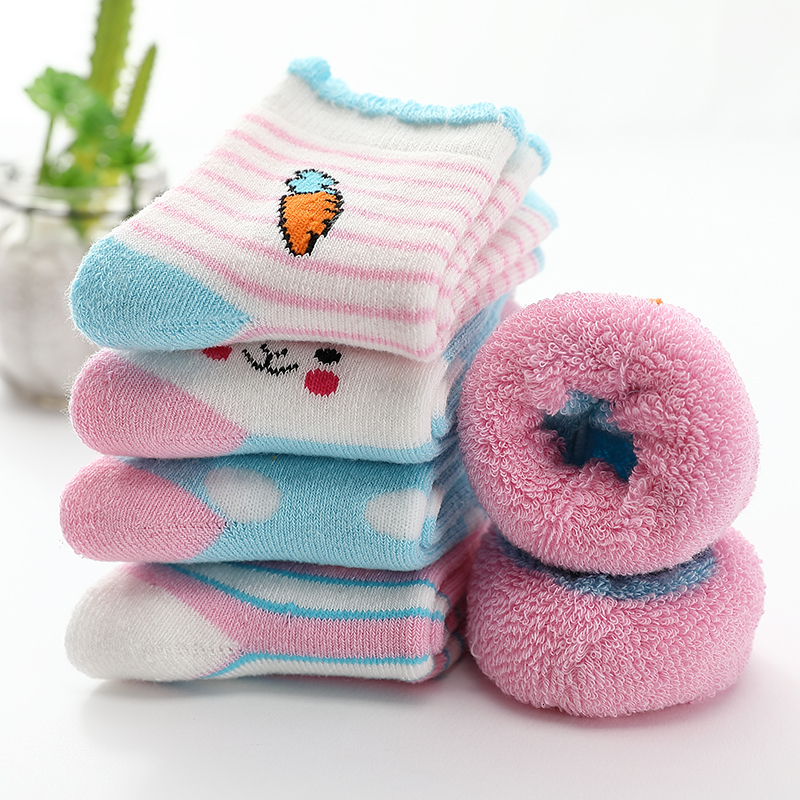 Kids Socks Toddler Thermal For baby Boys cotton Winter terry Warm Girls Thick 5pairs pack 221203