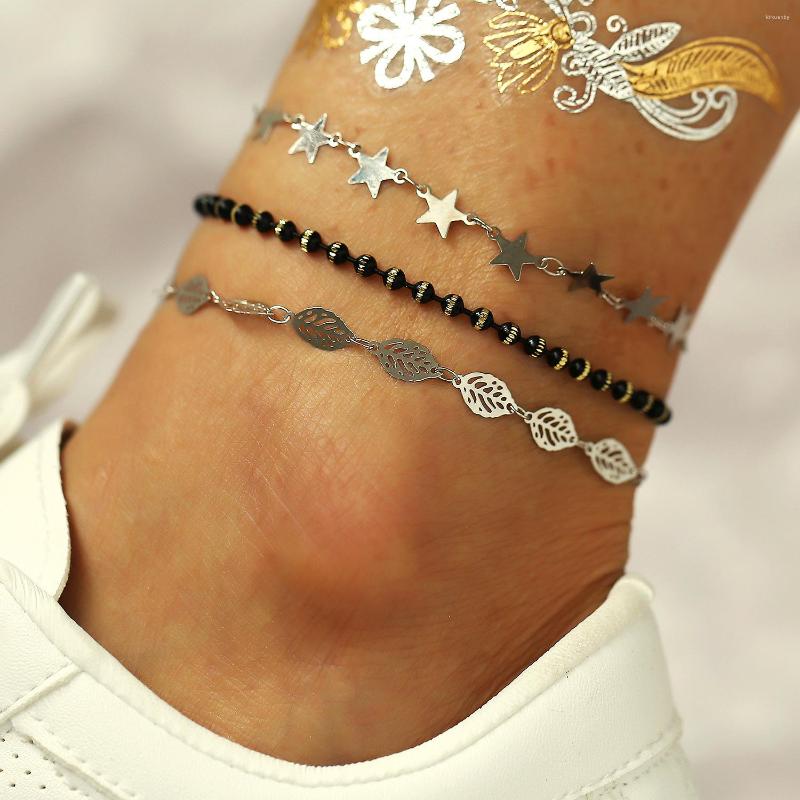 Anklets 2022 Fashion Accessories Anklet Creative Star Leaf Black Pearl Chain Silver Set Women's Jewelry Gift
Anklets 2022 Fashion Accessories Anklet Creative Star Leaf Black Pearl Chain Silver Set Women's Jewelry Gift