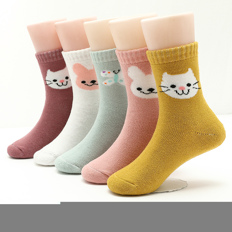 Kids Socks Toddler Thermal For baby Boys cotton Winter terry Warm Girls Thick 5pairs pack 221203