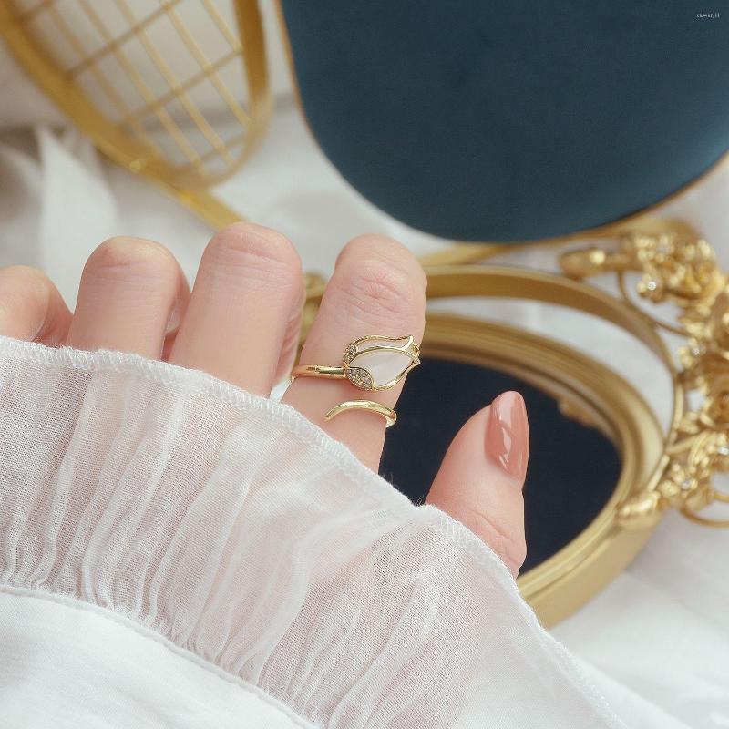 Cluster Rings Korea Design Fashion Jewelry 14K Gold Plating Tulip Opal Ring Elegant Women's Daily Opening Adjustable Simple
Cluster Rings Korea Design Fashion Jewelry 14K Gold Plating Tulip Opal Ring Elegant Women's Daily Opening Adjustable Simple