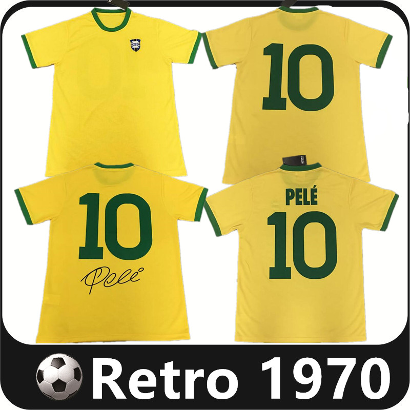 Pele 10 Classic Soccer Jersey - Brasil 1970 Bele 1998 Retro, Carlos Romario - S to sizes
Pele 10 Classic Soccer Jersey - Brasil 1970 Bele 1998 Retro, Carlos Romario - S to sizes