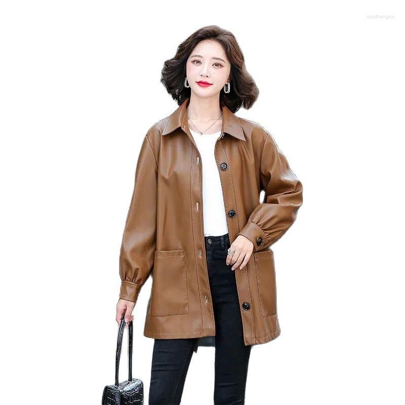 Women's Leather Women Coat 2022 Spring Motorcycle Jacket Ladies Long Slim Autumn Female Clothing Black Outcoat With Belt 4XL
Women's Leather Women Coat 2022 Spring Motorcycle Jacket Ladies Long Slim Autumn Female Clothing Black Outcoat With Belt 4XL