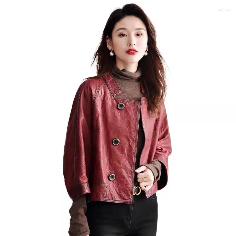 Women' Leather 2023 Spring Autumn PU Short Jacket Windbreaker Women Fashion Wine Red Coat Loose Jackets Female Outwear, Blue
Women' Leather 2023 Spring Autumn PU Short Jacket Windbreaker Women Fashion Wine Red Coat Loose Jackets Female Outwear, Blue