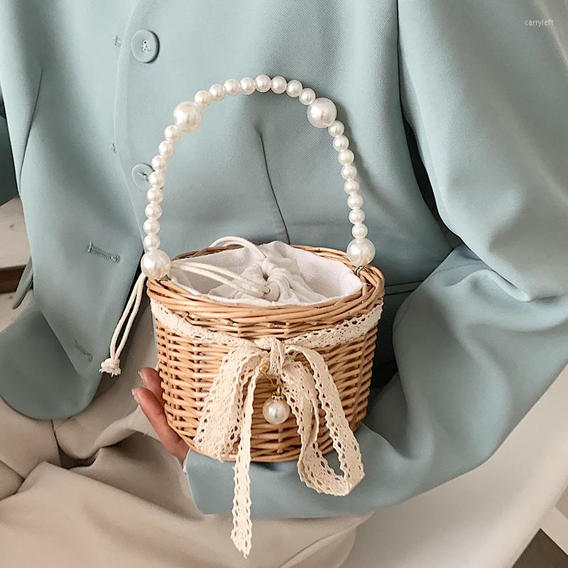 Evening Bags Summer Small Lady Bag Korean Style Pearl Rattan Willow Portable Versatile Grass Woven Handbag
Evening Bags Summer Small Lady Bag Korean Style Pearl Rattan Willow Portable Versatile Grass Woven Handbag